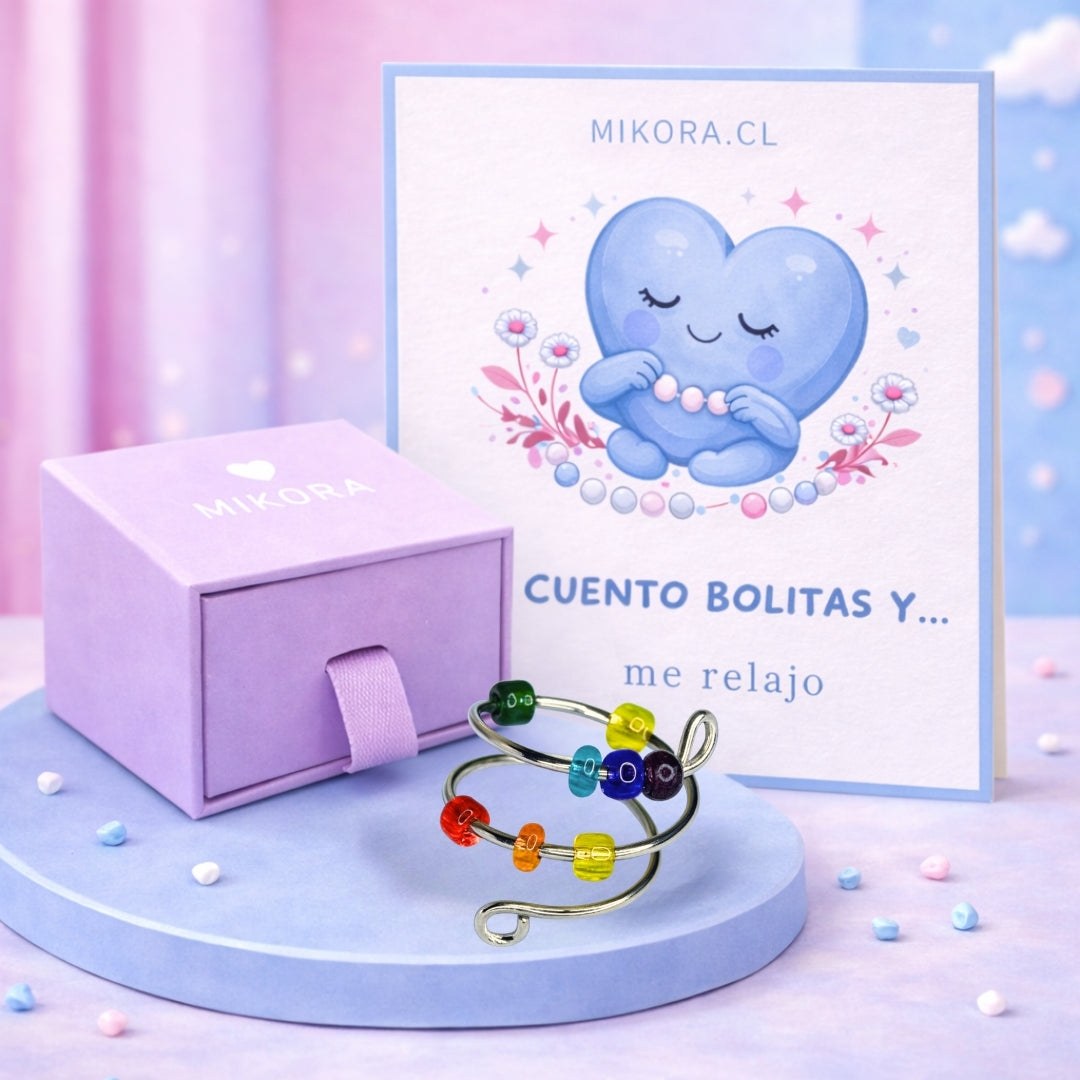 Anillo Bolitas Colores Ajustable: Alivia tu estrés y ansiedad 🧘‍♀️