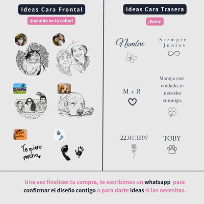 Pack 2 Collares Grabados + 2 Fotos Impresas + 2 Cajitas de Joya Gratis 🌟  | Historia Compartida 🫂