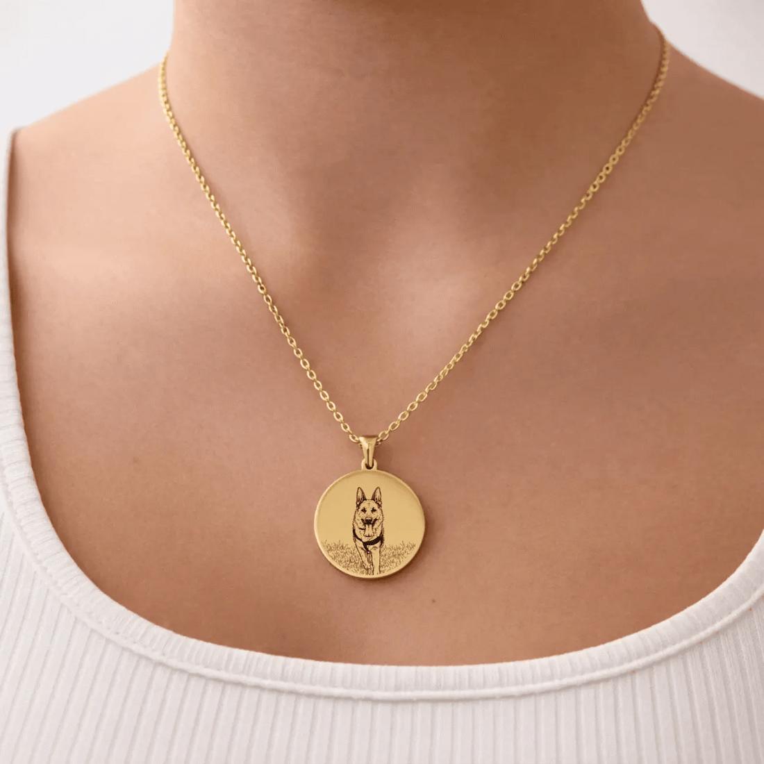 Collar Personalizado Circular Dorado 25mm + Foto Polaroid Gratis 🌟