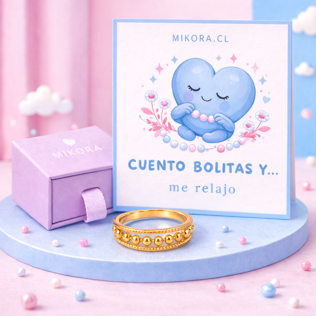 Anillo Dorado Bolitas Ajustable: Alivia tu estrés y ansiedad 🧘‍♀️