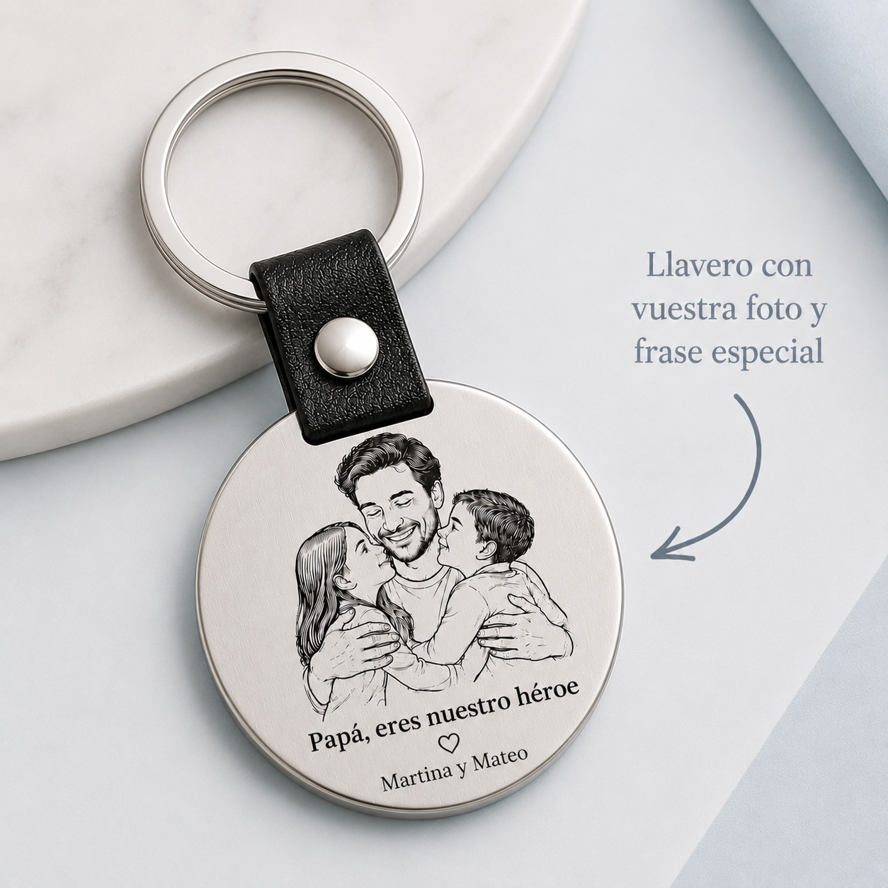 Llavero Premium Circular | Especial Papás &amp; Tatas 🦸‍♂️