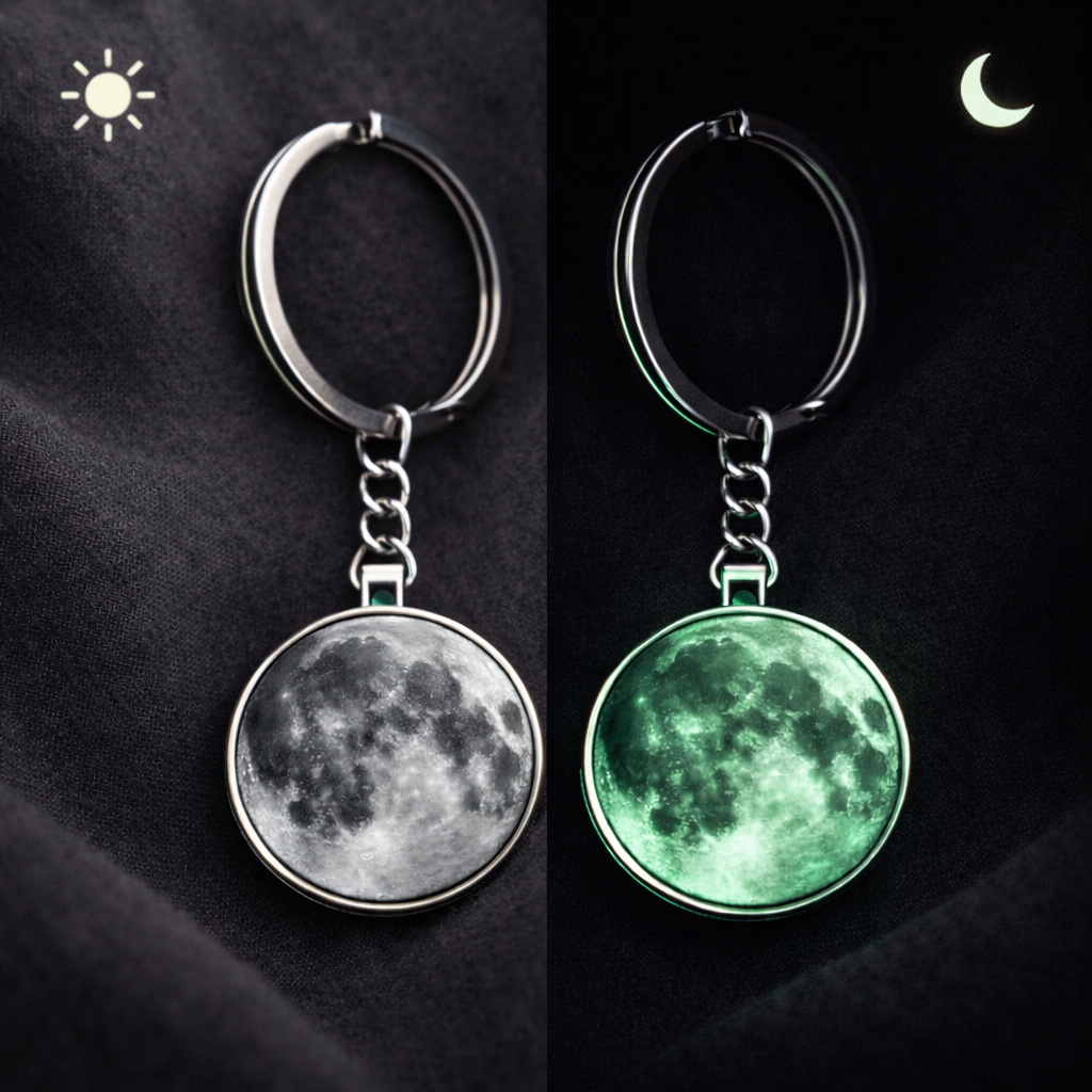1+1 GRATIS 🎁 Pack 2 Llaveros Luna Luminosa | Para compartir con tu persona especial 🌝