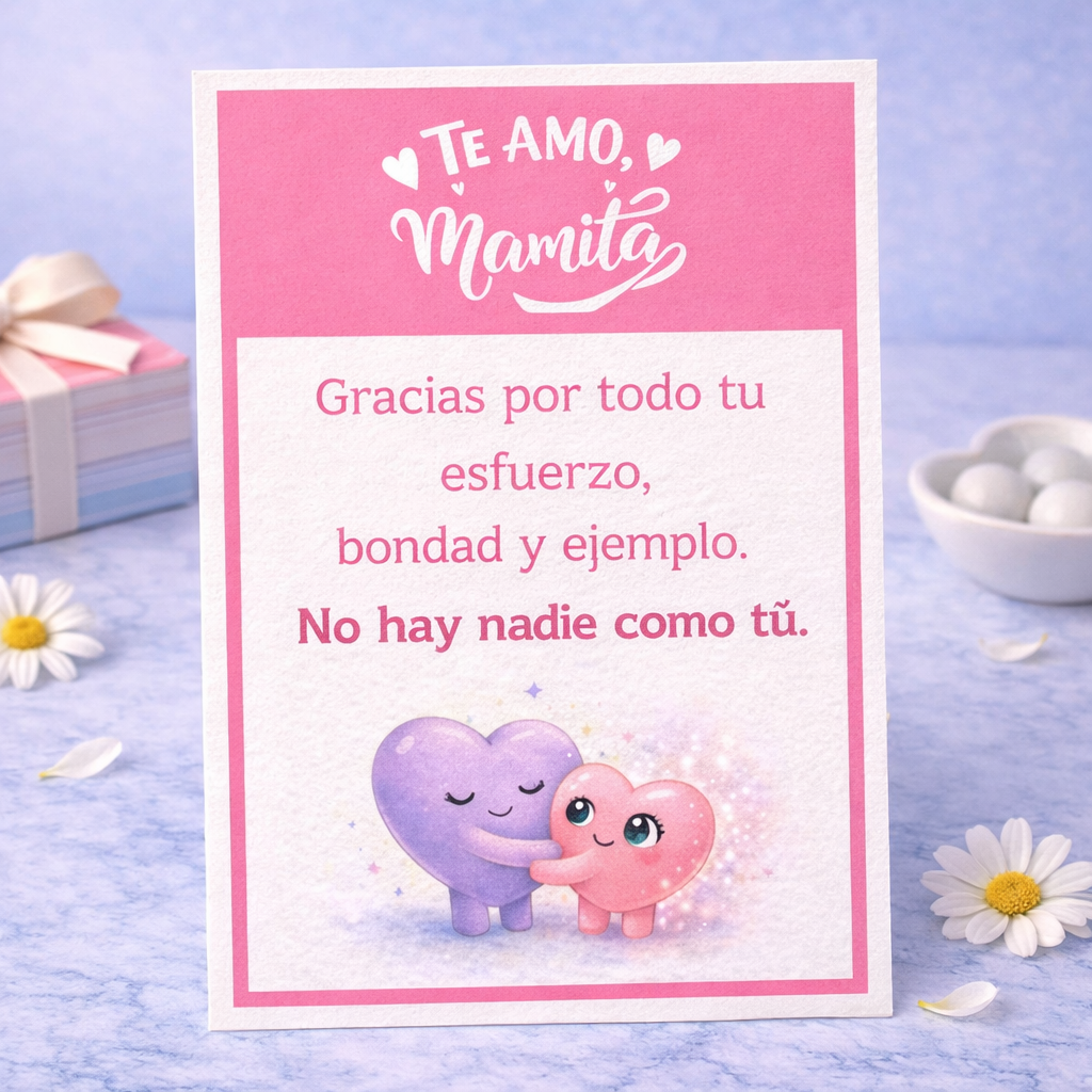 Tarjeta Te Amo Mamita | Gratitud que Abraza 💗✨