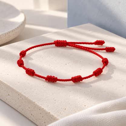 Pulsera Hilo Rojo 7 Nudos | Protección y Buena Energía