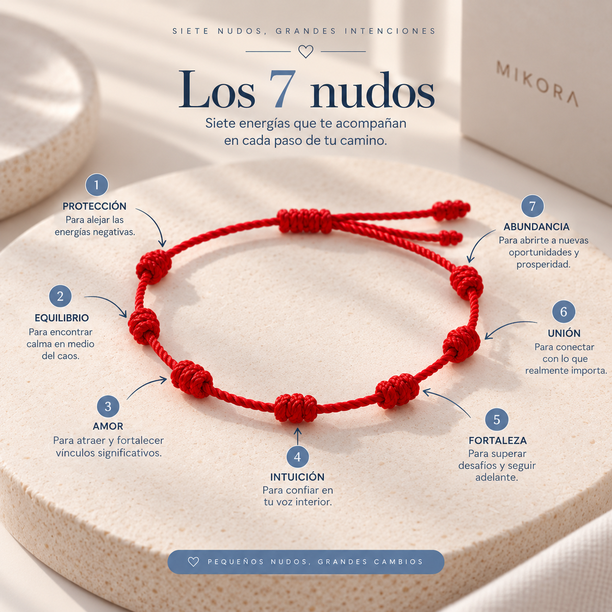 Pulsera Hilo Rojo 7 Nudos | Protección y Buena Energía