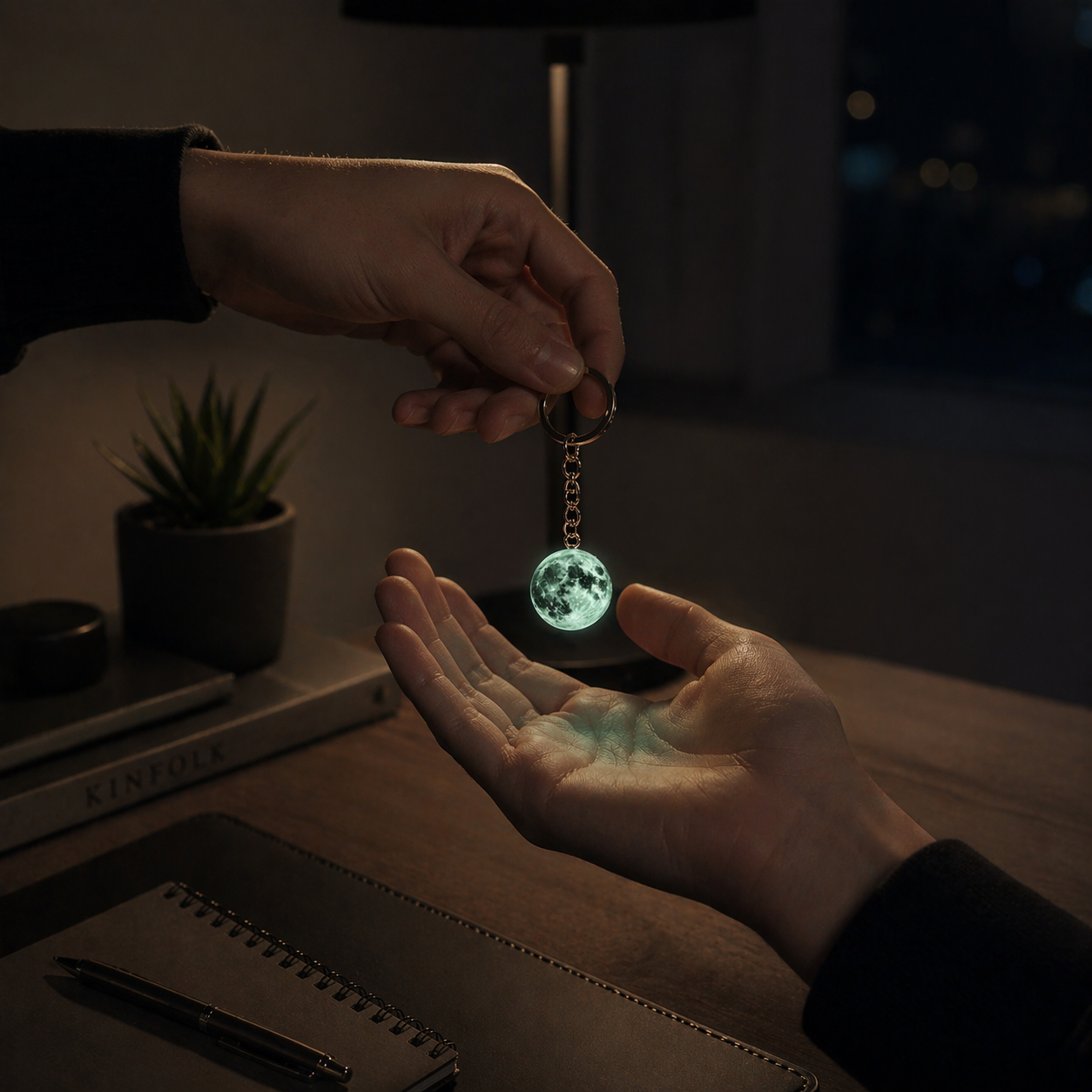 1+1 GRATIS 🎁 Pack 2 Llaveros Luna Luminosa | Para compartir con tu persona especial 🌝