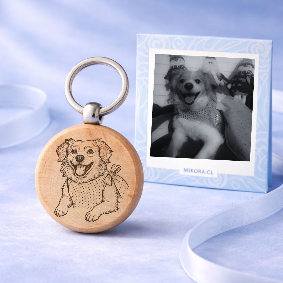 Llavero Madera Circular Personalizado + Foto Polaroid Gratis 🌟