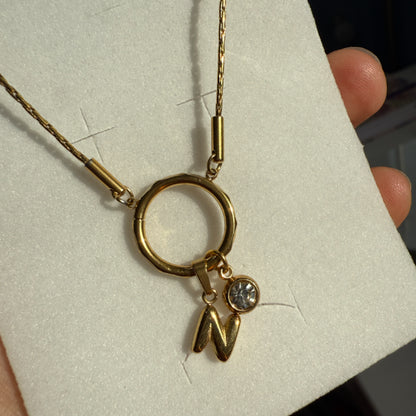Collar Inicial + Piedra Cumpleaños