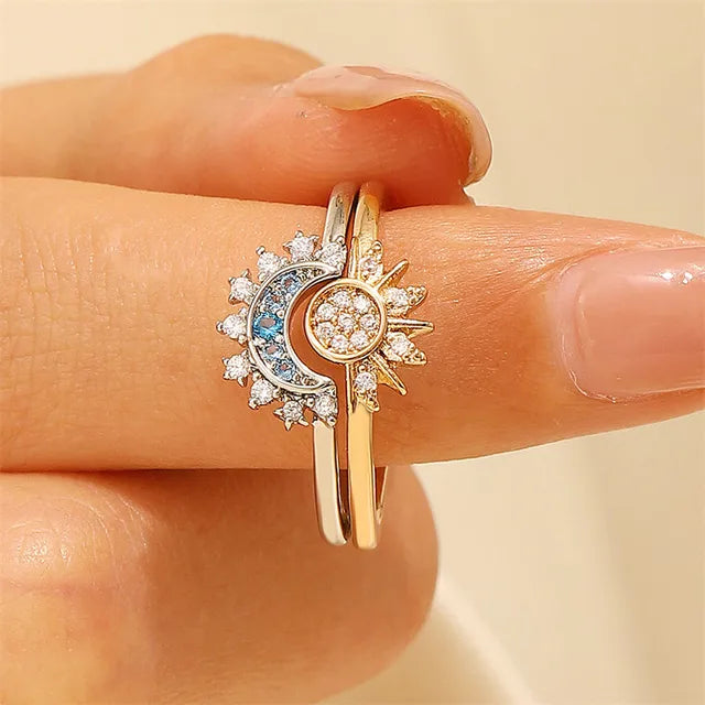 Para mi mejor amiga: Anillos Sol 🌞 y Luna 🌜 1+1 Gratis