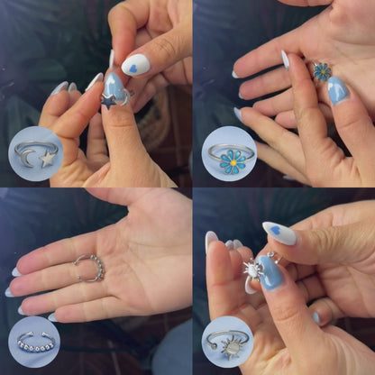 Pack Anillos Giratorios Talla Ajustable 💍┃ Perfectos para calmar ansiedad y evitar mordida de uñas 🧘‍♀️