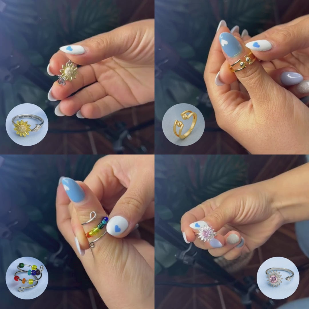 Anillo Giratorio Girasol Ajustable: Alivia tu estrés y ansiedad 🧘♀️